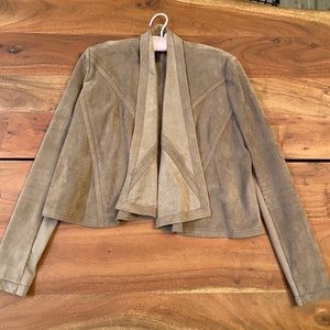 BCBG Max Azria Faux Suede Crop Swing Jacket